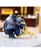 Pierścionek Klasyczny Vintage Szafir 14k żółte złoto vrc073y